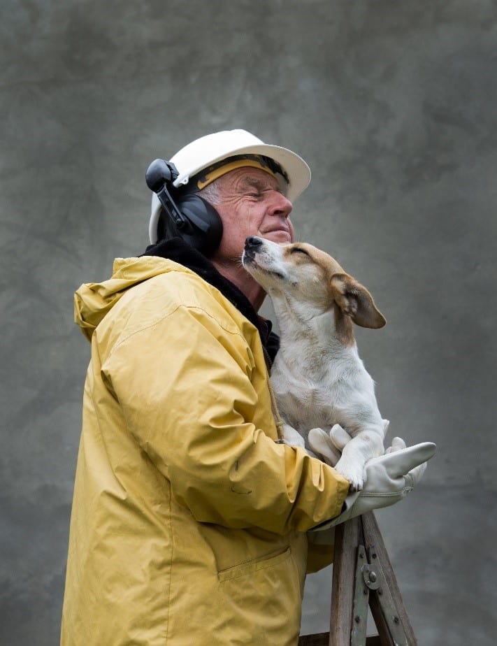 Man and Search Dog Man and search dog together